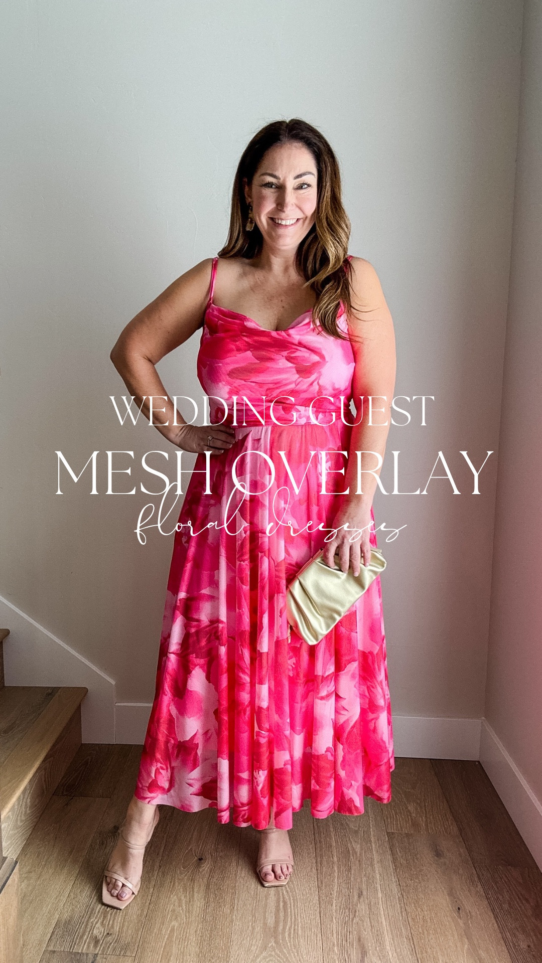 Wedding guest or event dresses with stretchy mesh overlay wearing large in both styles #weddinguest #springweddings #eventdress 

#LTKOver40 #LTKMidsize #LTKWedding