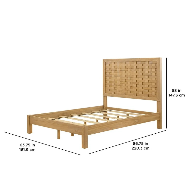 Better Homes & Gardens Bristol Queen Woven Bed, Natural Oak finish, by Dave & Jenny Marrs - Walma... | Walmart (US)