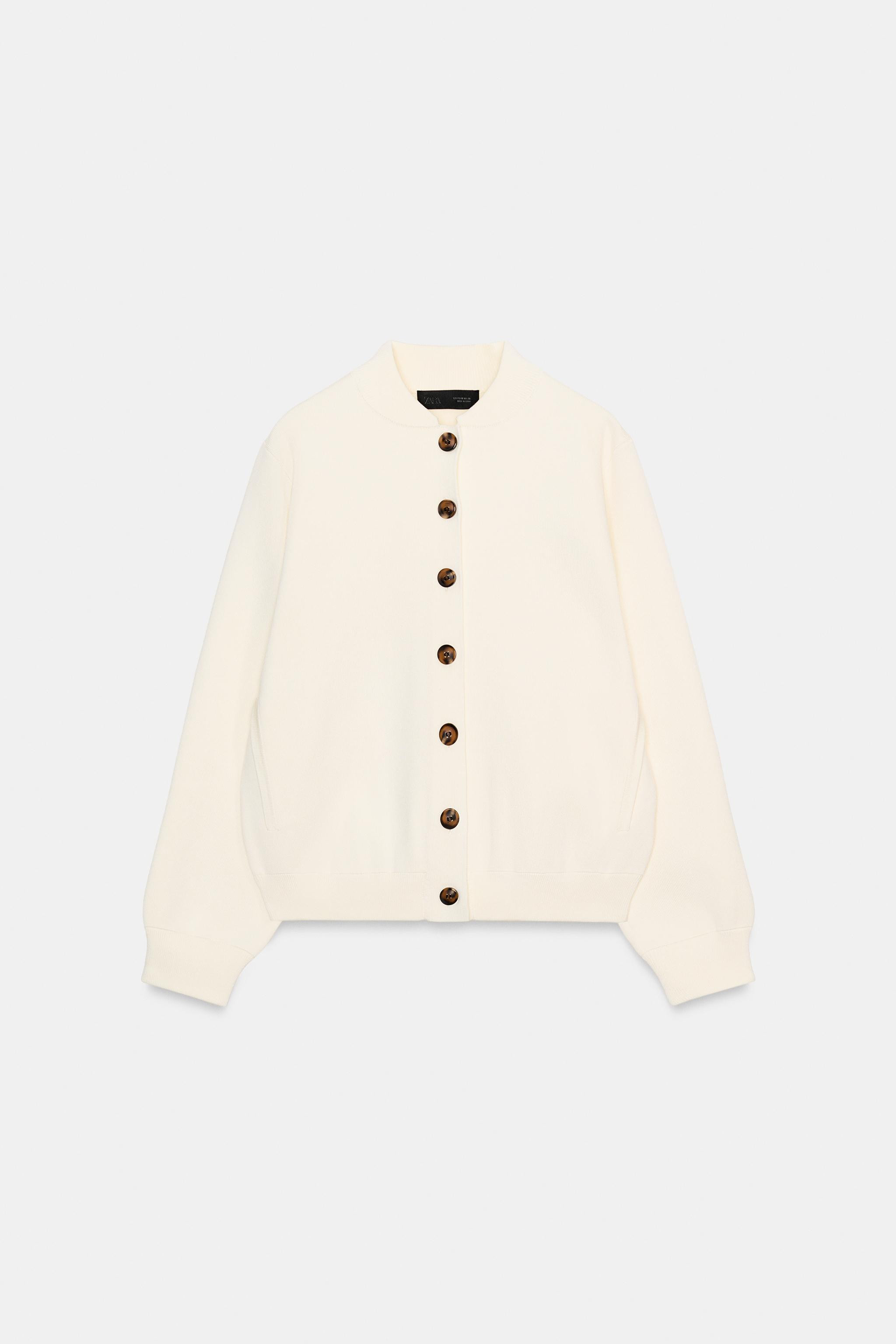 CONTRAST BUTTON KNIT CARDIGAN | Zara US