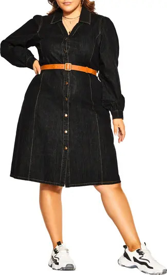 Midnight Denim Long Sleeve Shirtdress | Nordstrom