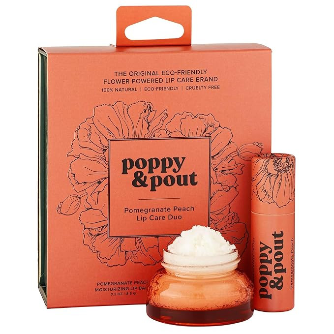 Poppy & Pout Lip Care Set | Lip Balm & Scrub | Sustainable Cardboard Tubes & Glass Jars, All Natu... | Amazon (US)