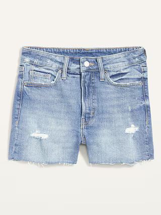 High-Waisted O.G. Straight Ripped Cut-Off Jean Shorts for Women -- 3-inch inseam | Old Navy (US)