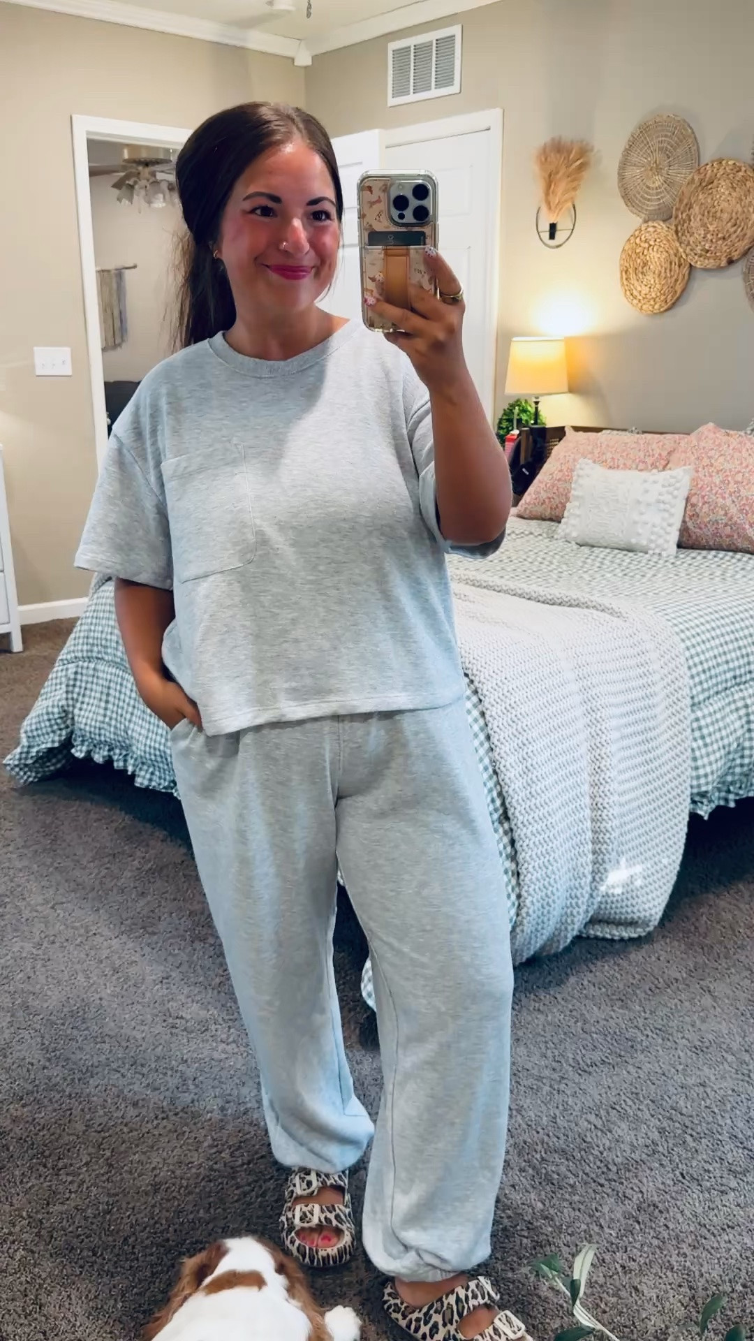 This Target order is giving comfy and casual in the best way! 🤍 This matching sweat set is so soft and perfect for lounging, running errands, or a relaxed weekend look! ✨


sandals: fit true to size // wearing a 5
pants: fit true to size // wearing a medium
tee: fits true to size // wearing a large 

 #LTKootd #LTKMidsize