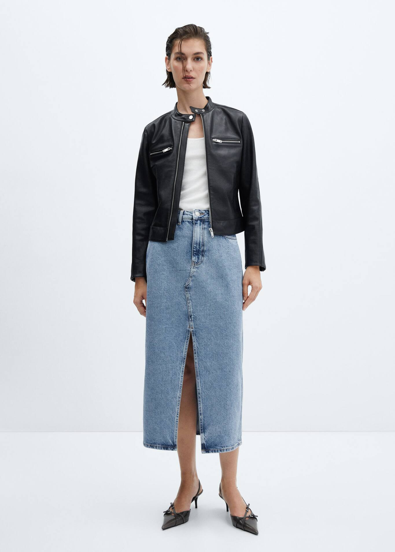 Denim midi-skirt | MANGO (US)