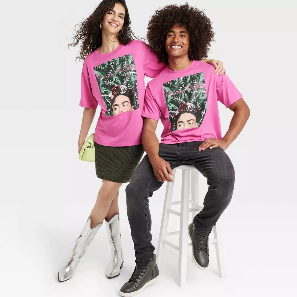 Latino Heritage Month Adult Frida Kahlo Short Sleeve Graphic T-Shirt - Pink | Target