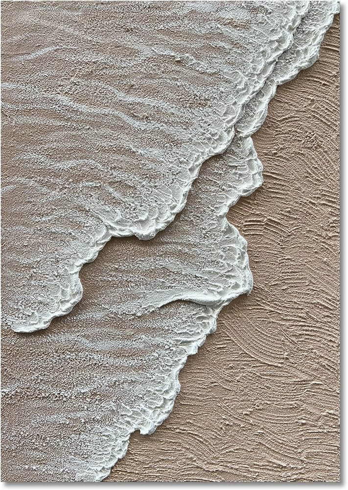 NANKAI Art 3D Ocean Wave Oil Painting Natural Scenery White Abstract Canvas Art Mural 40x28 inche... | Amazon (US)