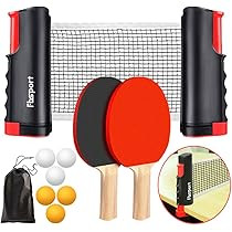 FBSPORT Ping Pong Paddle Set, Portable Table Tennis Set with Retractable Net,Rackets,Balls and Carry Bag for Indoor/Outdoor Games | Amazon (US)