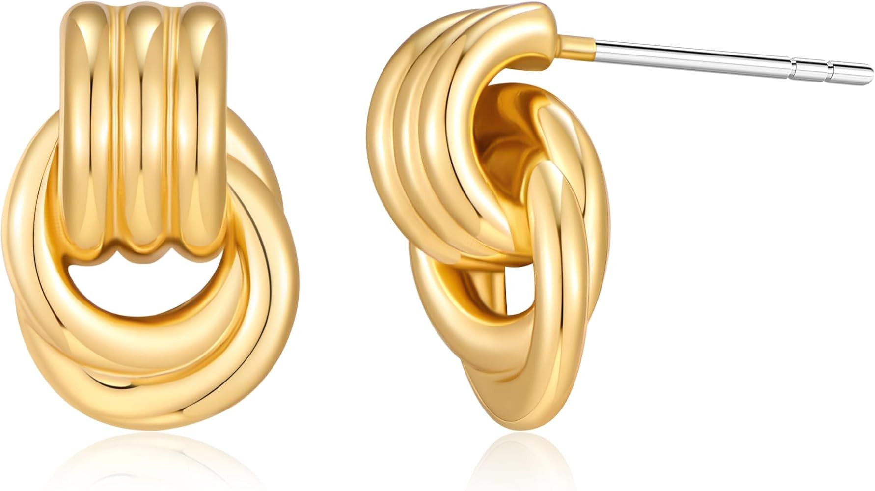 MUYAN Knot Stud Earrings for Women Trendy Small Chunky Statement Studs Fashion Jewelry | Amazon (US)