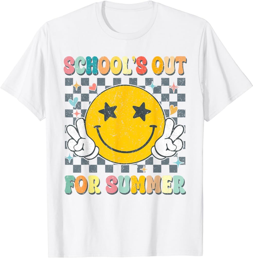 Last Day Of School Retro Schools Out For Summer Teacher T-Shirt | Amazon (US)