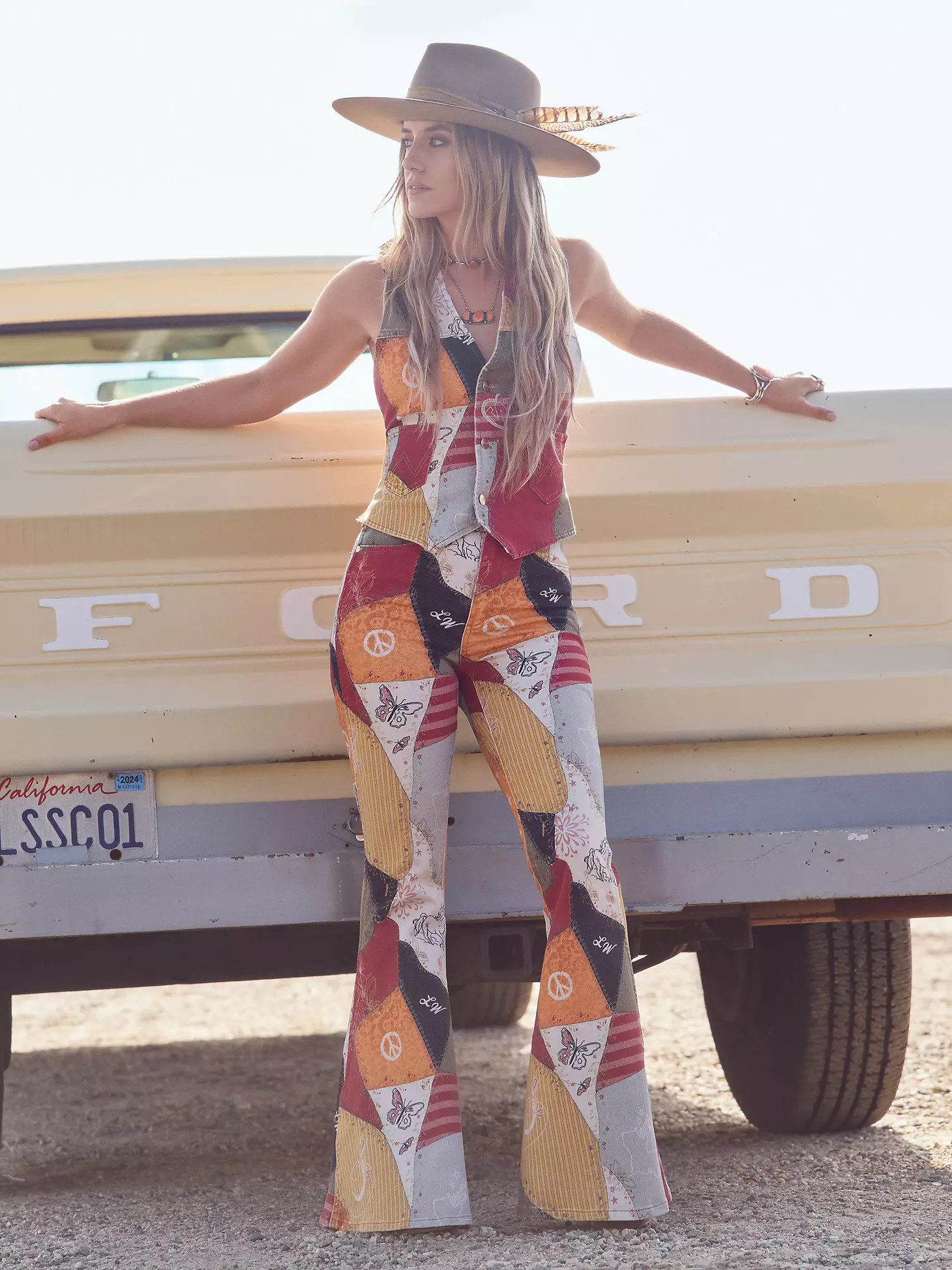 Wrangler x Lainey Wilson Printed Patchwork Bell Bottoms | Wrangler