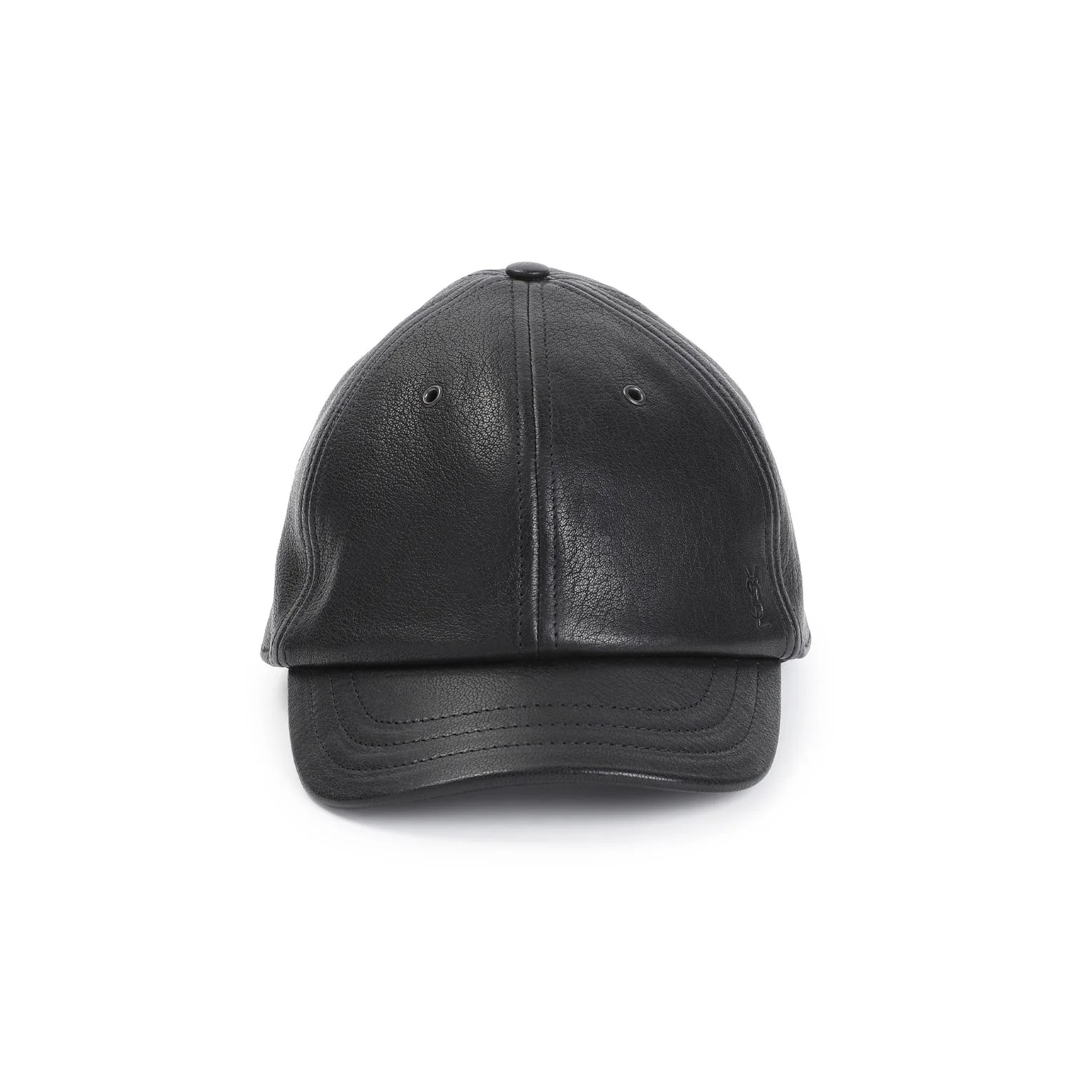 Saint Laurent Women's Leather Cap in Black | Size 57 | 7929613YP69 | LOZURI