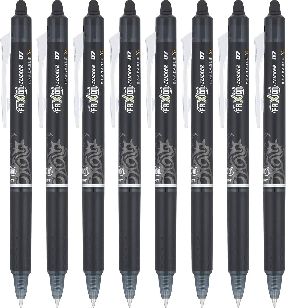 Pilot FriXion Clicker - Bolígrafos de tinta de gel borrables y retráctiles, punta fina, tinta n... | Amazon (US)