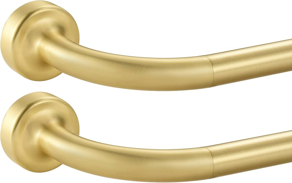 2 Pack Brass Disc Curtain Rods, 28-48 Inches Window Curtain Rod,Adjustable Room Darkening Curtain... | Amazon (US)