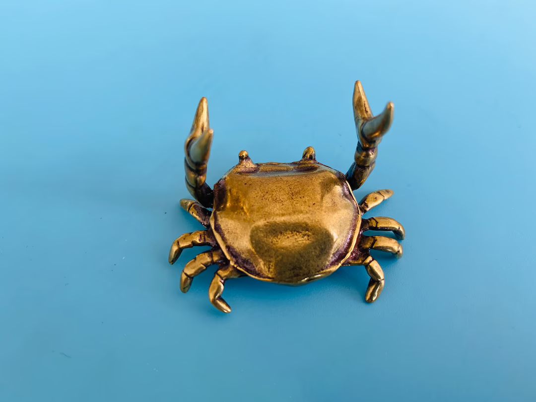 Brass Crab Pen Holder Brass Animals, Fountain Pen Holder, pen holder for desk Crab Figure Desks D... | Etsy (US)