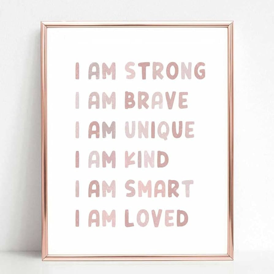 Girl Boho Nursery Decor, Girls Room Pink Decor, Inspirational Quotes, Positive Affirmations, Nurs... | Amazon (US)