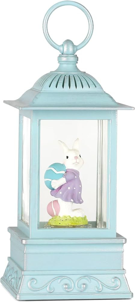 Easter Snow Globe, Easter Decorations for The Home, Lighted Glitter Bunny Snowglobe Lantern for S... | Amazon (US)
