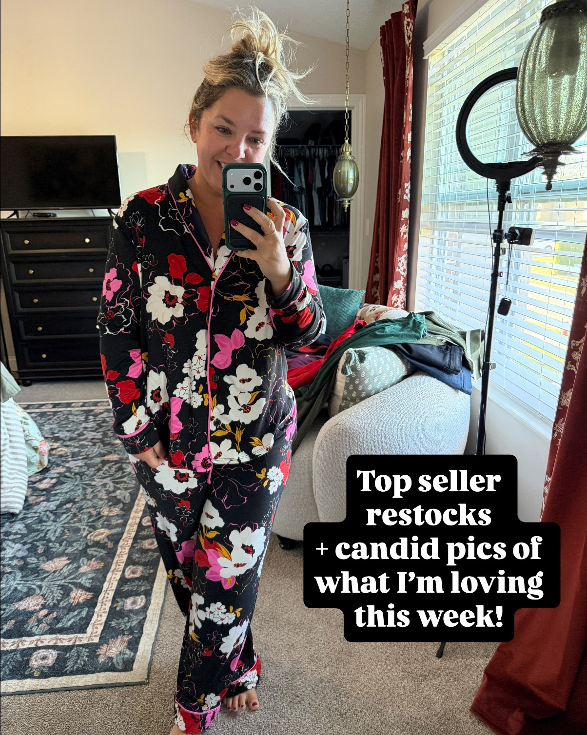 - I found these high end Nordstrom pajamas for half the price BUT if you are a Costco member, get them there for $14!! Sooo soft!
- I just ordered this $10 dress in the other colors bc it’s so good & easy to add booties & jacket for fall but short sleeve so you can wear it year round!
- cannot get over how high quality that designer look for less purse is
- The mini spatulas make sure you get every last drop out of makeup & skincare bottles
- Dog sitting this cutie 
- Scalloped table has finally been restocked & that new flower rug is 😍
- I have a massive Free People look for less haul coming this week & the sweatshirt is part of it! So cozy!
- 

#LTKFindsUnder50 #LTKMidsize #LTKHome