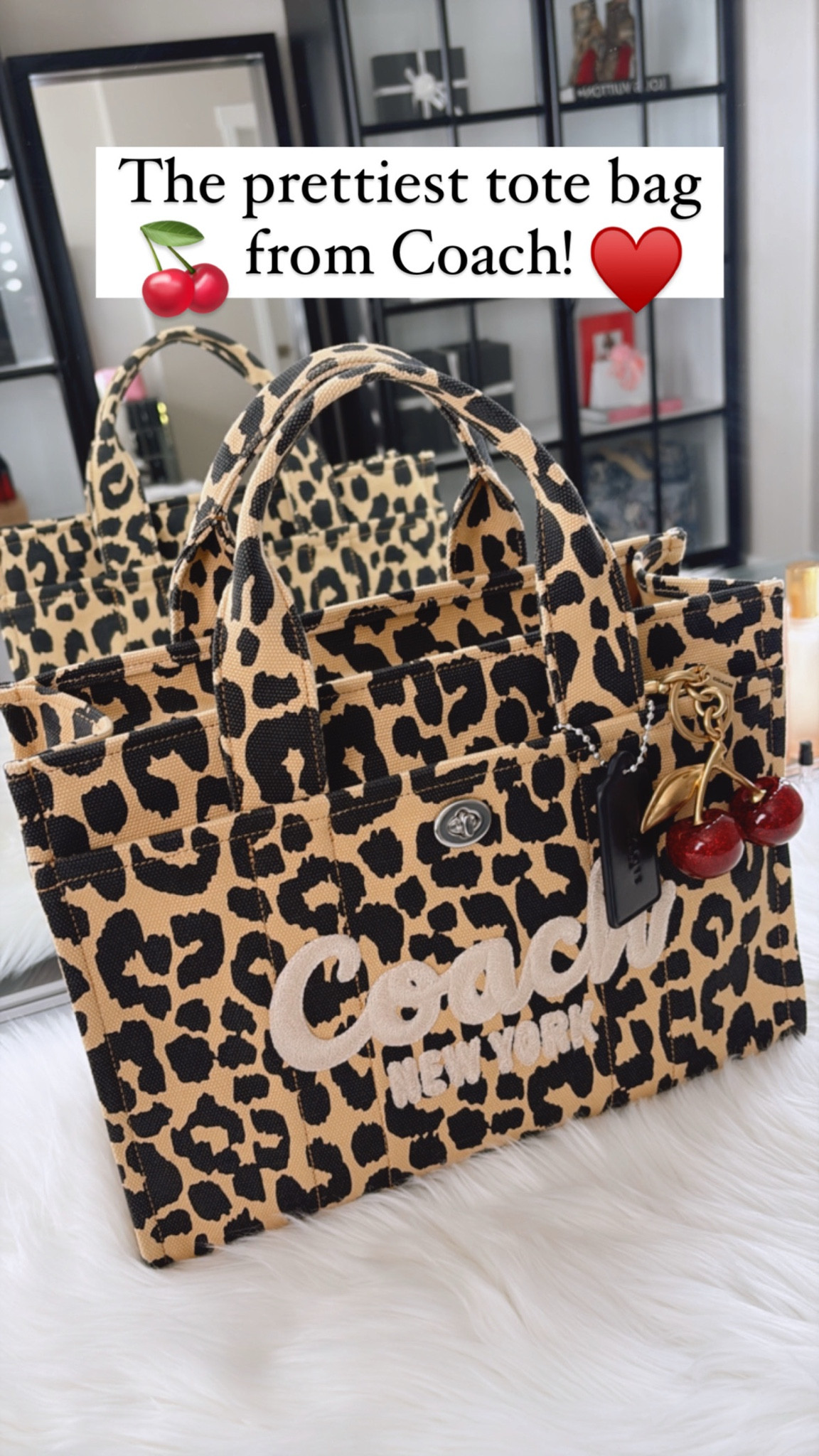 OmG you guys!! This Coach tote in this Leopard print is so beautiful! Not everyone knows how to do a Leopard print right and Coach nailed it! I had to get the cherries charm too! So cute!🍒 Perfect Christmas gift for you or a loved one! 

#LTKGiftGuide #LTKHoliday #LTKItBag