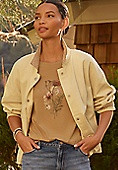 Gingham Collar Twill Jacket | Maurices