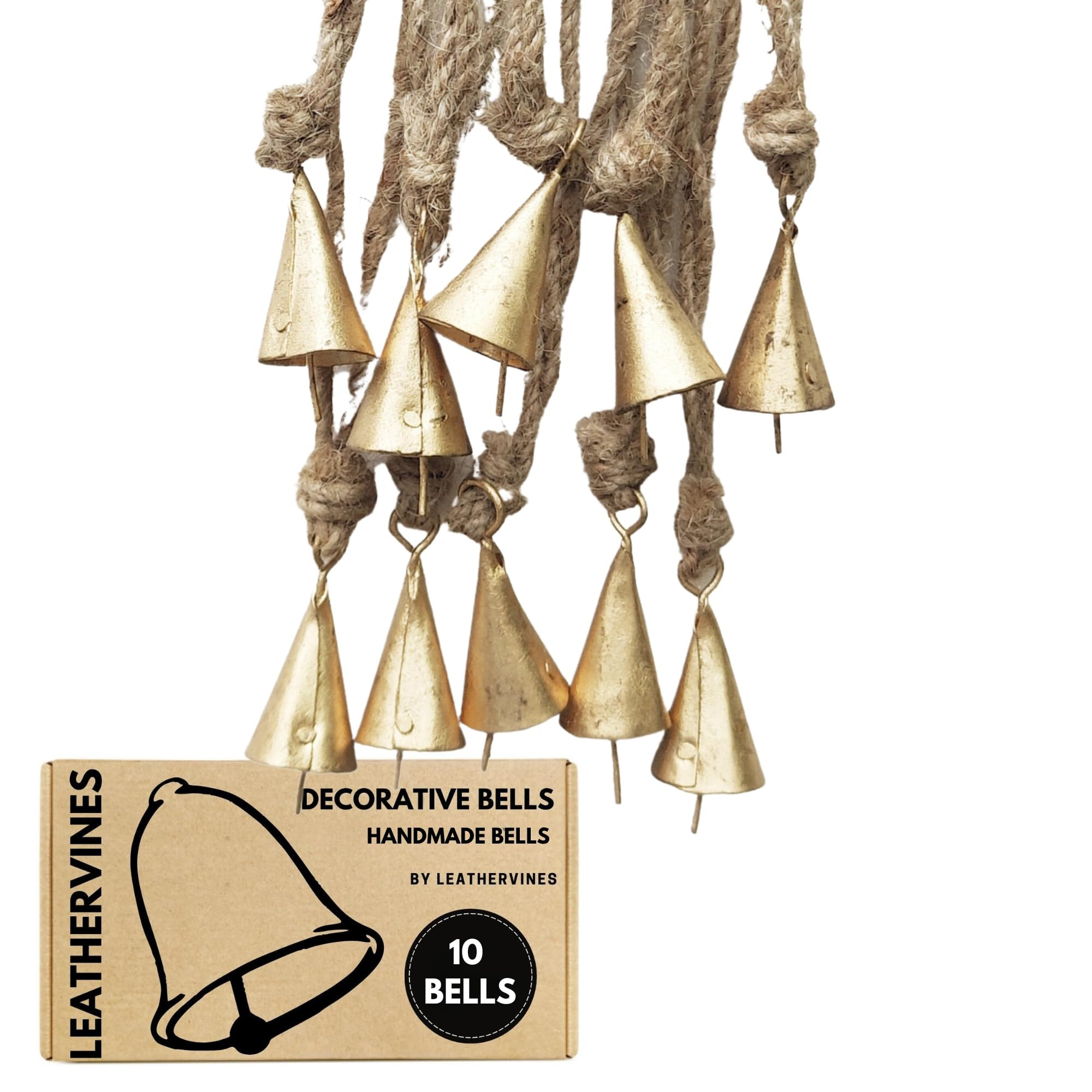 Rustic Metal Cow Bells with Jute Rope for Christmas Decor, 4 Cm (Vintage Style) Cone Pack of 10 | Amazon (US)