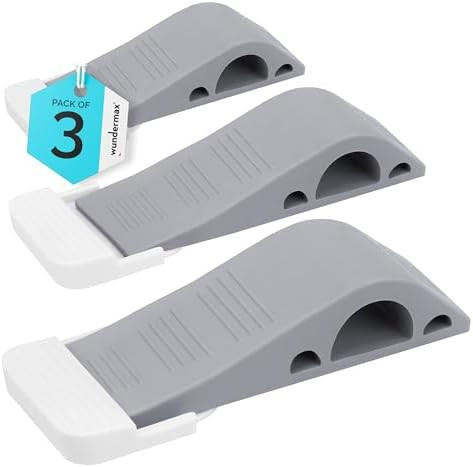 Wundermax Rubber Door Stoppers for Bottom of Door Stop - Pack of 3 Rubber Wedge for Carpet, Hardw... | Amazon (US)