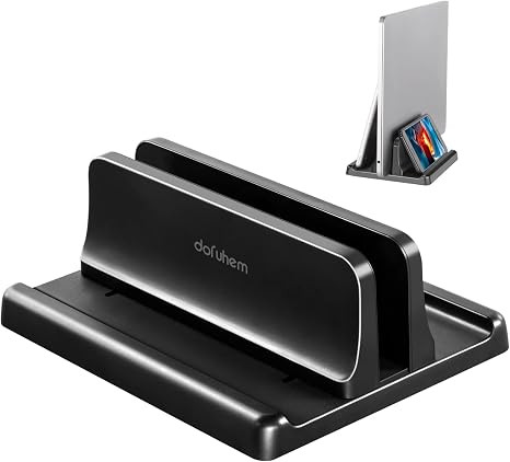 Dofuhem Vertical Laptop Stand Holder,Adjustable Plastic Desktop Notebook Dock,Space-Saving for Al... | Amazon (US)