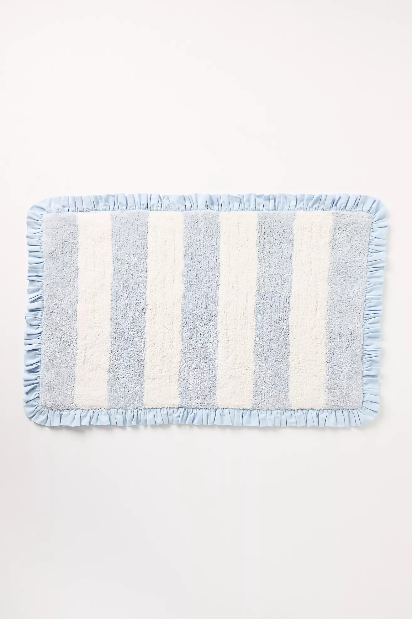 Maeve Ruffled Stripe Tufted Bath Mat | Anthropologie (US)
