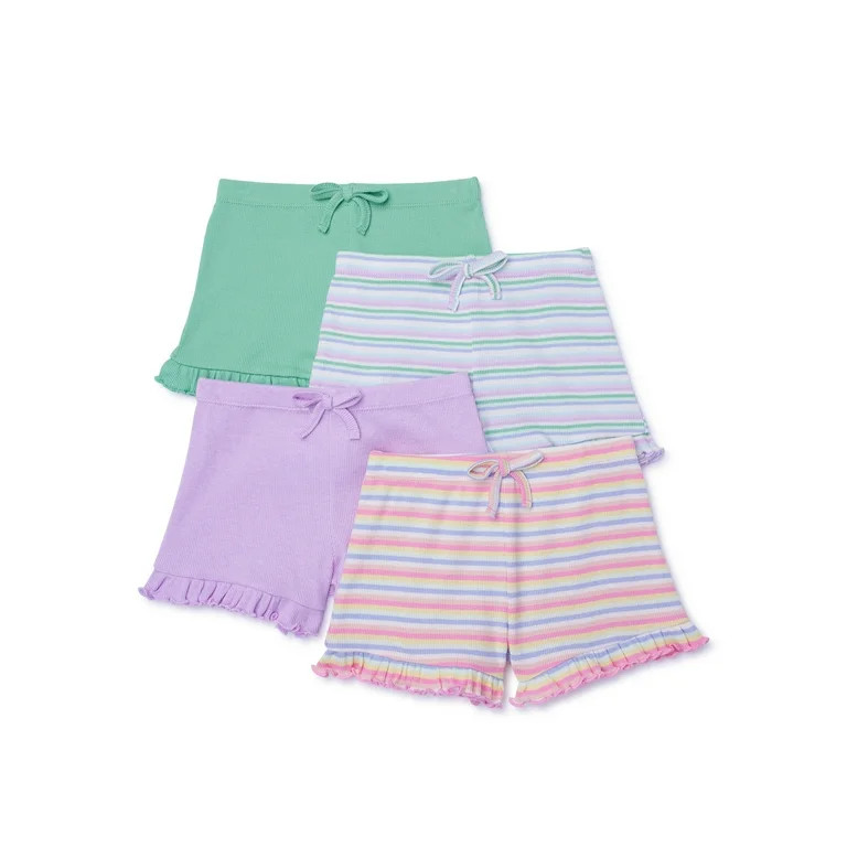 Garanimals Toddler Girl Tie Front Ruffle Shorts Multipack, 4-Pack, Sizes 18M-5T | Walmart (US)