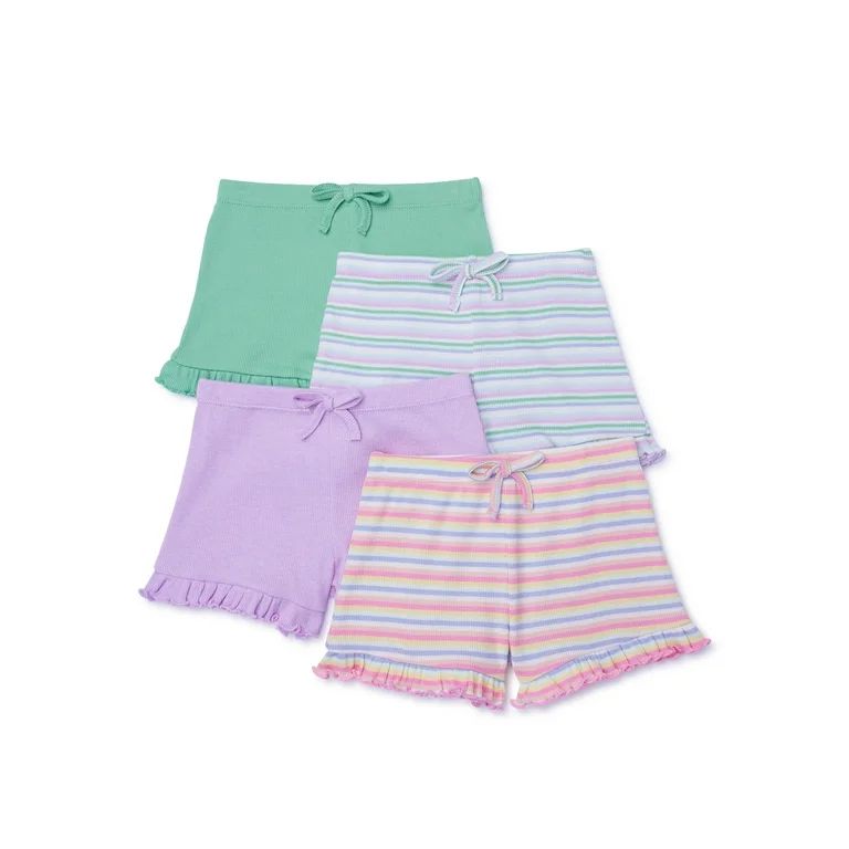 Garanimals Toddler Girl Tie Front Ruffle Shorts Multipack, 4-Pack, Sizes 18M-5T | Walmart (US)