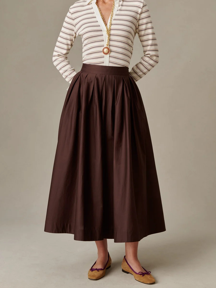 Dk_Chocolate Solid Arabella Skirt | Women's Skirts | J.McLaughlin | J.McLaughlin