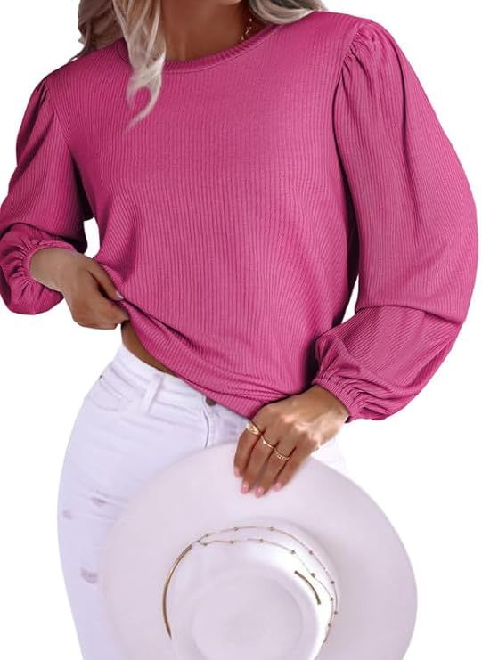 SHEWIN Women's Crewneck Short Sleeve Womens Tops Knit T Shirts for Women | Amazon (US)