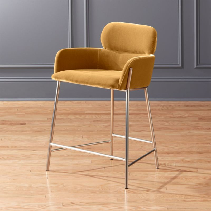 Azalea Champagne Counter Stool + Reviews | CB2 | CB2