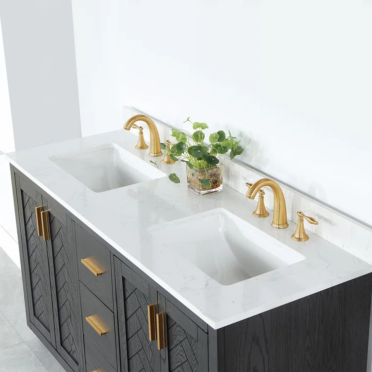 Margaux 60'' Free-standing Double Bathroom Vanity with Cultured Marble Vanity Top | Wayfair North America