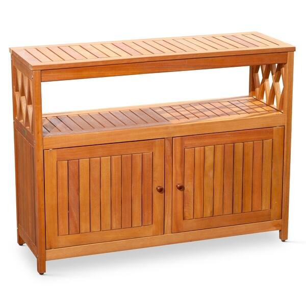 DTY Outdoor Living Longs Peak Eucalyptus Sideboard - Overstock - 36251315 | Bed Bath & Beyond