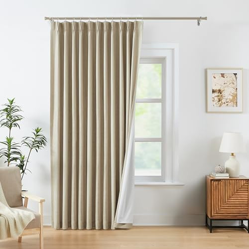 WEST LAKE Oatmeal Tan Bailey Pinch Pleated Full Blackout Curtain Panels for Bedroom Living Room,9... | Amazon (US)