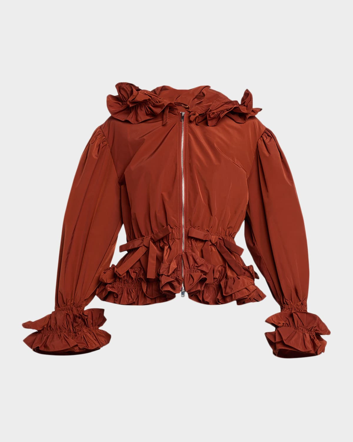 Lovise Ruffled Taffeta Jacket | Neiman Marcus