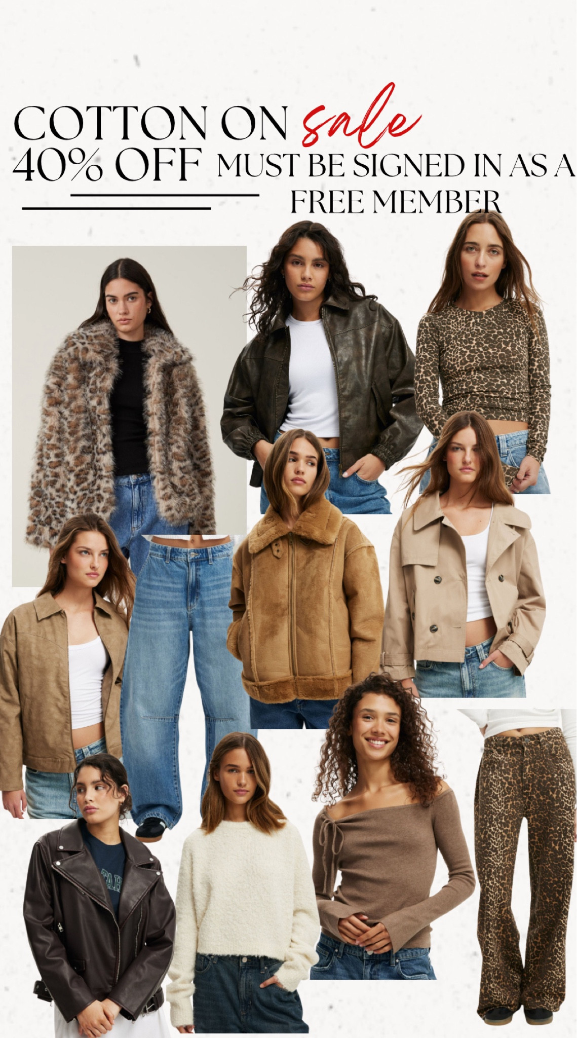 Cotton on 40% off - must be signed in as a member 

#LTKGiftGuide #LTKHoliday #LTKStyleTip