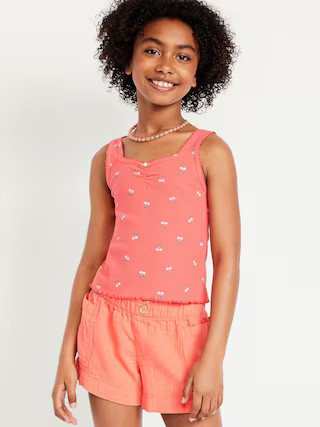 Printed Fitted Ribbed Tank Top for Girls | Old Navy (US)