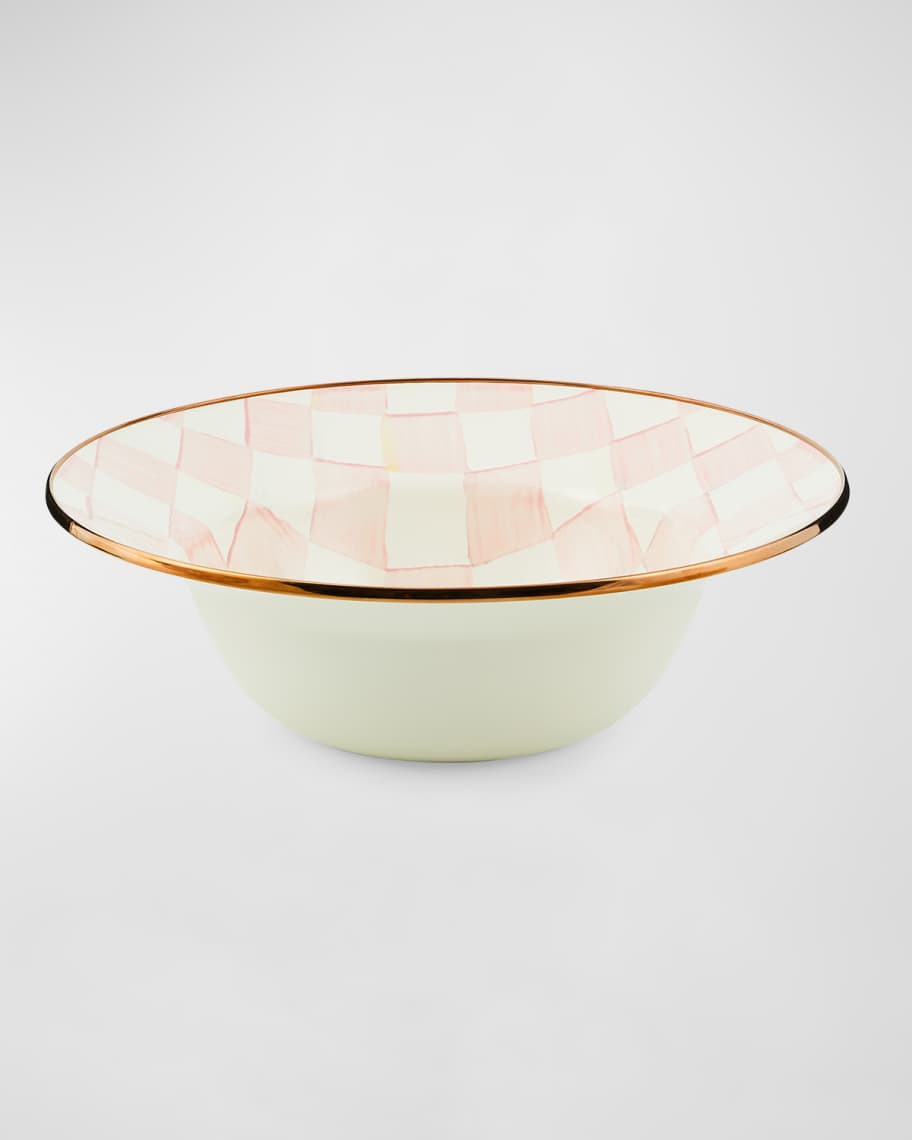 MacKenzie-Childs Rosy Check Enamel Serving Bowl | Neiman Marcus