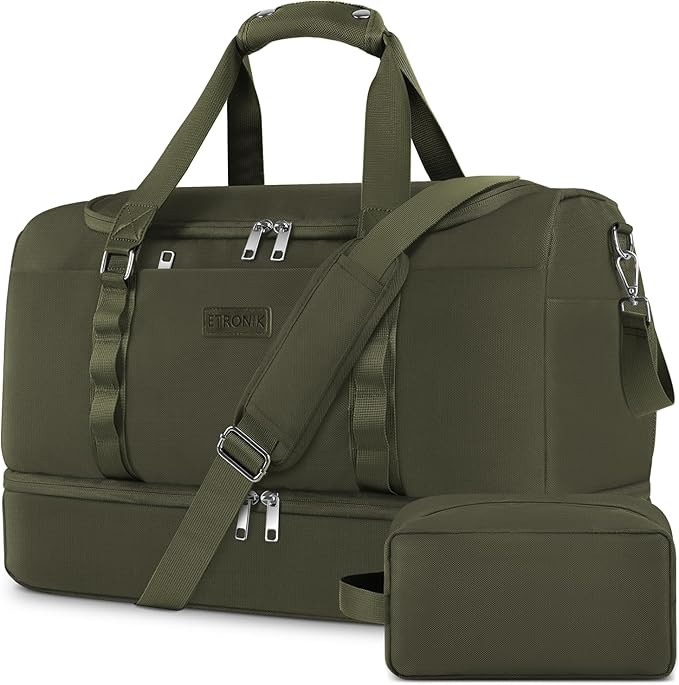 ETRONIK Duffle Bag for Men Women, Travel Bag with Shoe Compartment, Carry on Bags for Airplanes w... | Amazon (US)