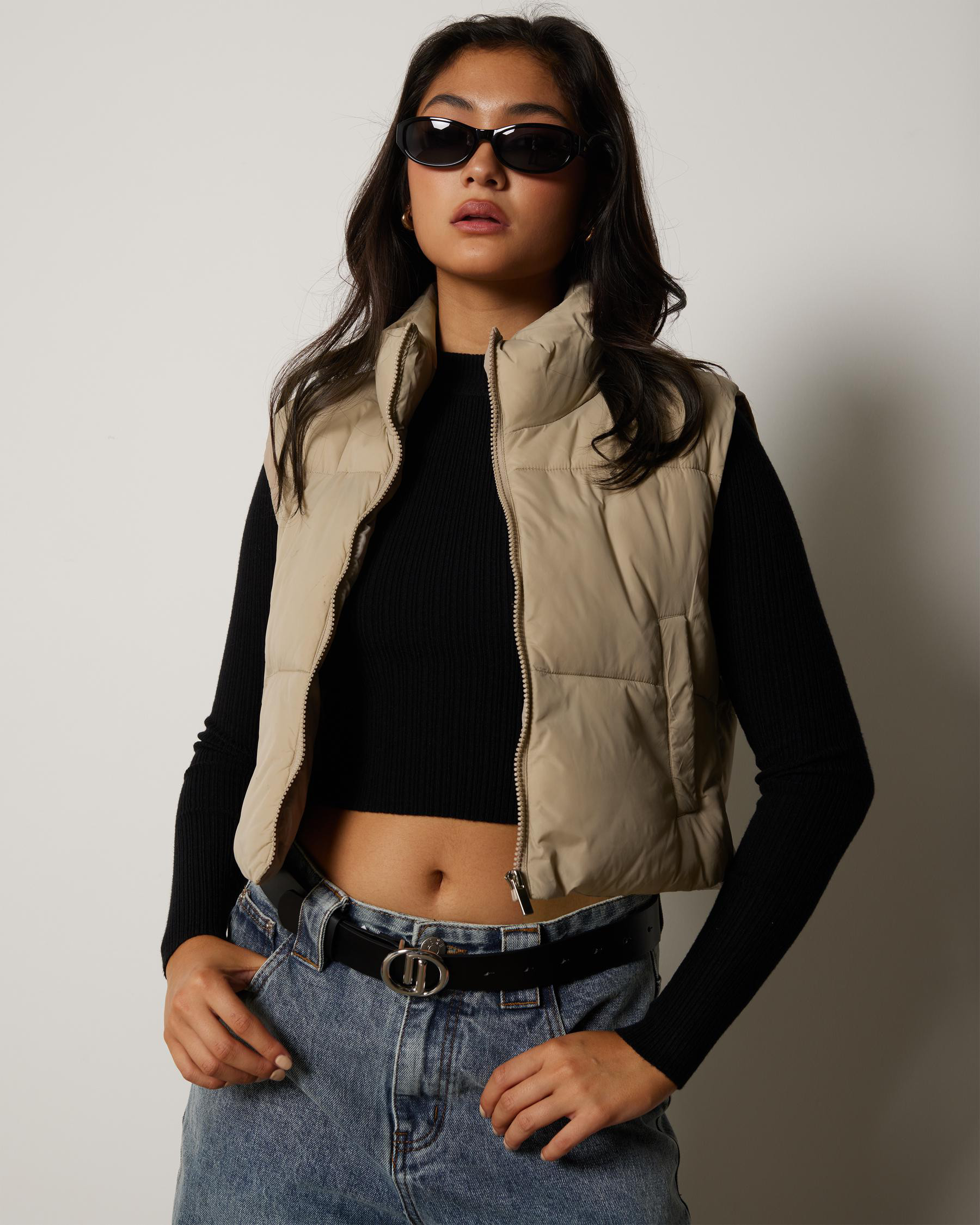 Ava And Ever Women's Icy Puffer Vest in Taupe Size Medium | City Beach (US)