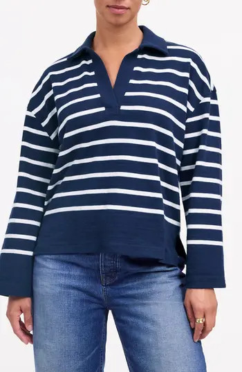 Madewell Stripe Long Sleeve Rugby Shirt in True Midnight at Nordstrom Rack, Size Small | Nordstrom Rack
