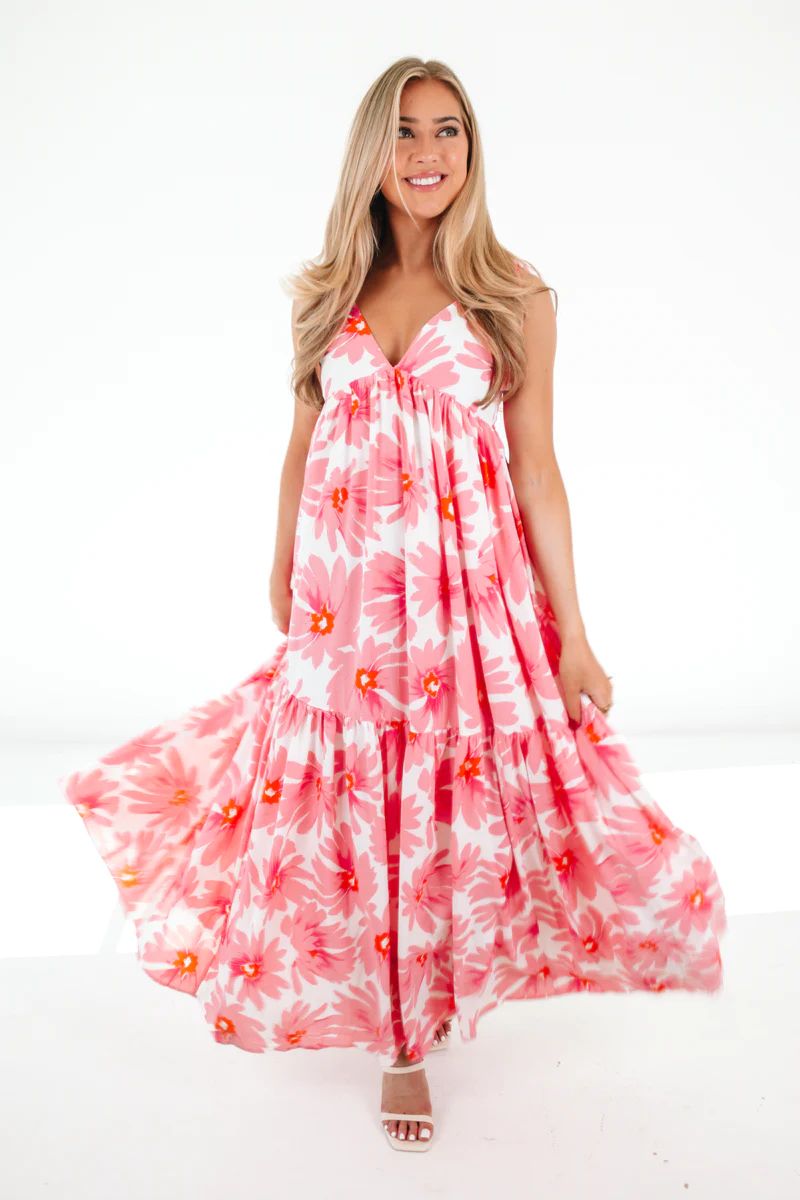 Free To Be Me Maxi Dress - Pink Floral | The Impeccable Pig