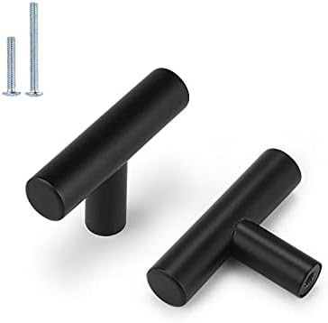 Probrico 5 Pack| Black Cabinet Knobs Drawer T Knobs Kitchen Single Hole Cabinet Knobs 2" Overall ... | Amazon (US)
