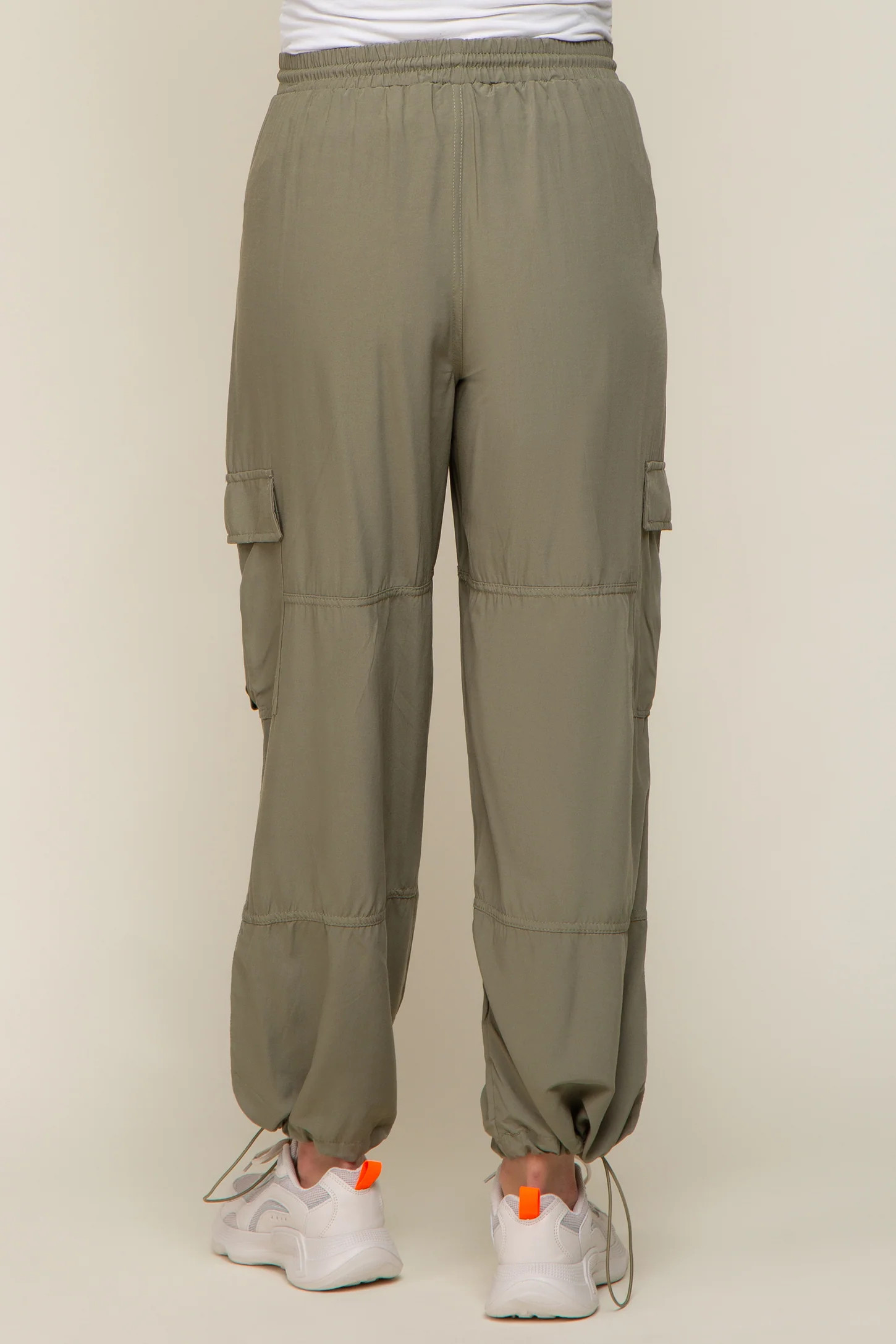 Olive Drawstring Waist Maternity Cargo Pants | PinkBlush Maternity