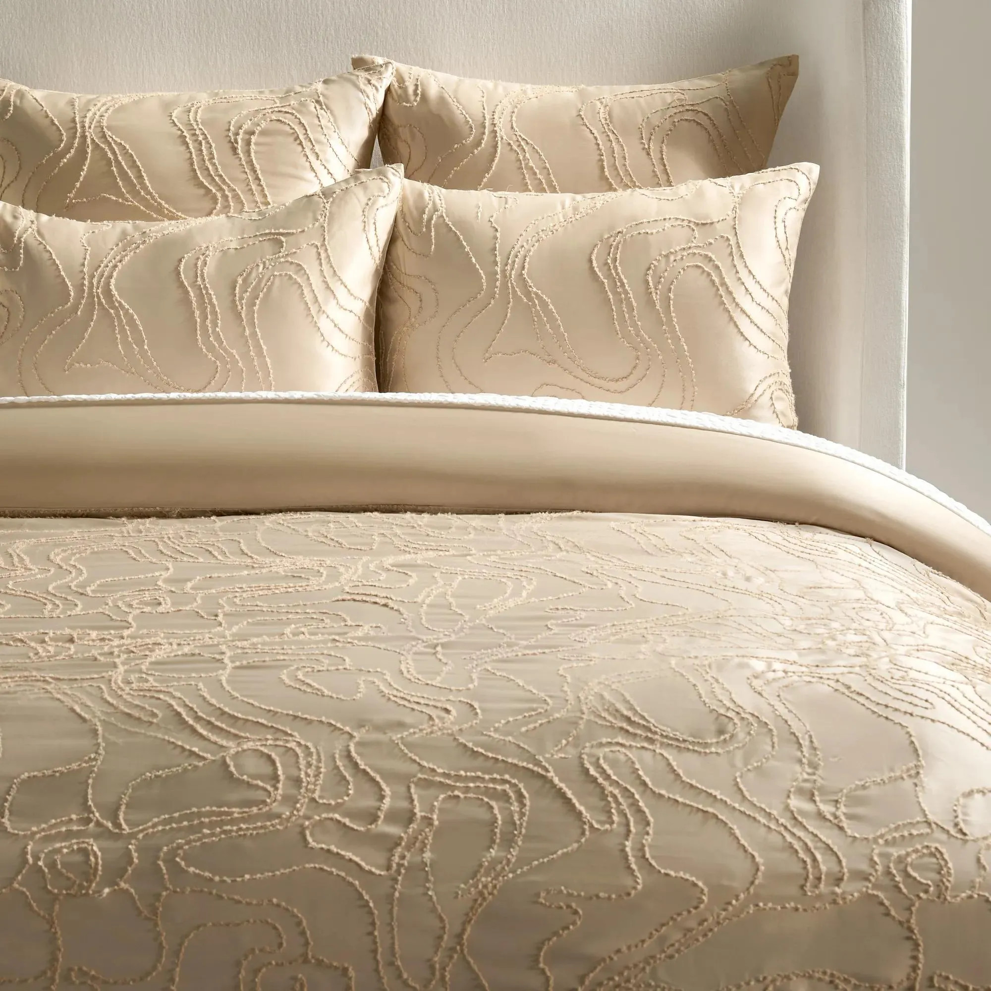 Noa Embroidered Bedding Set - Champagne Beige | Z Gallerie