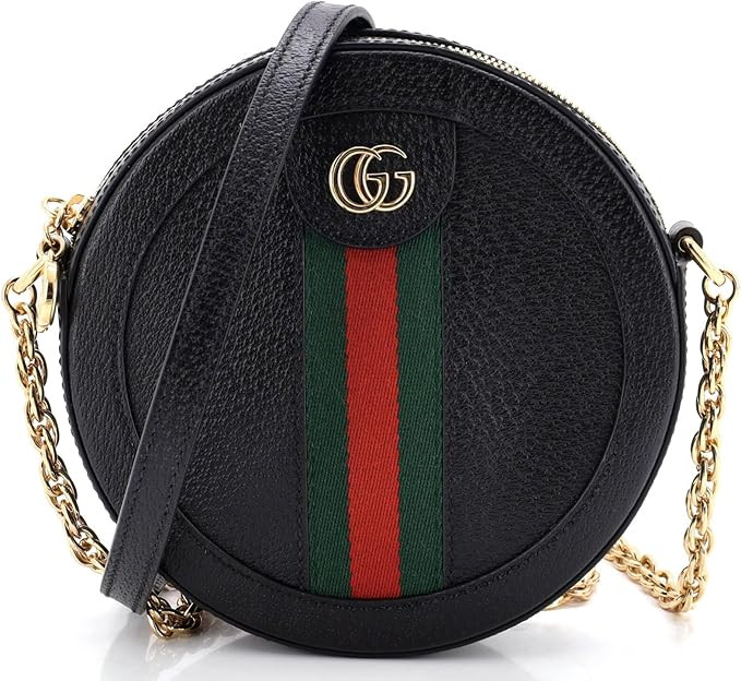Amazon.com: Gucci, Pre-Loved Ophidia Round Shoulder Bag Leather Mini, Black : Amazon Luxury | Amazon (US)