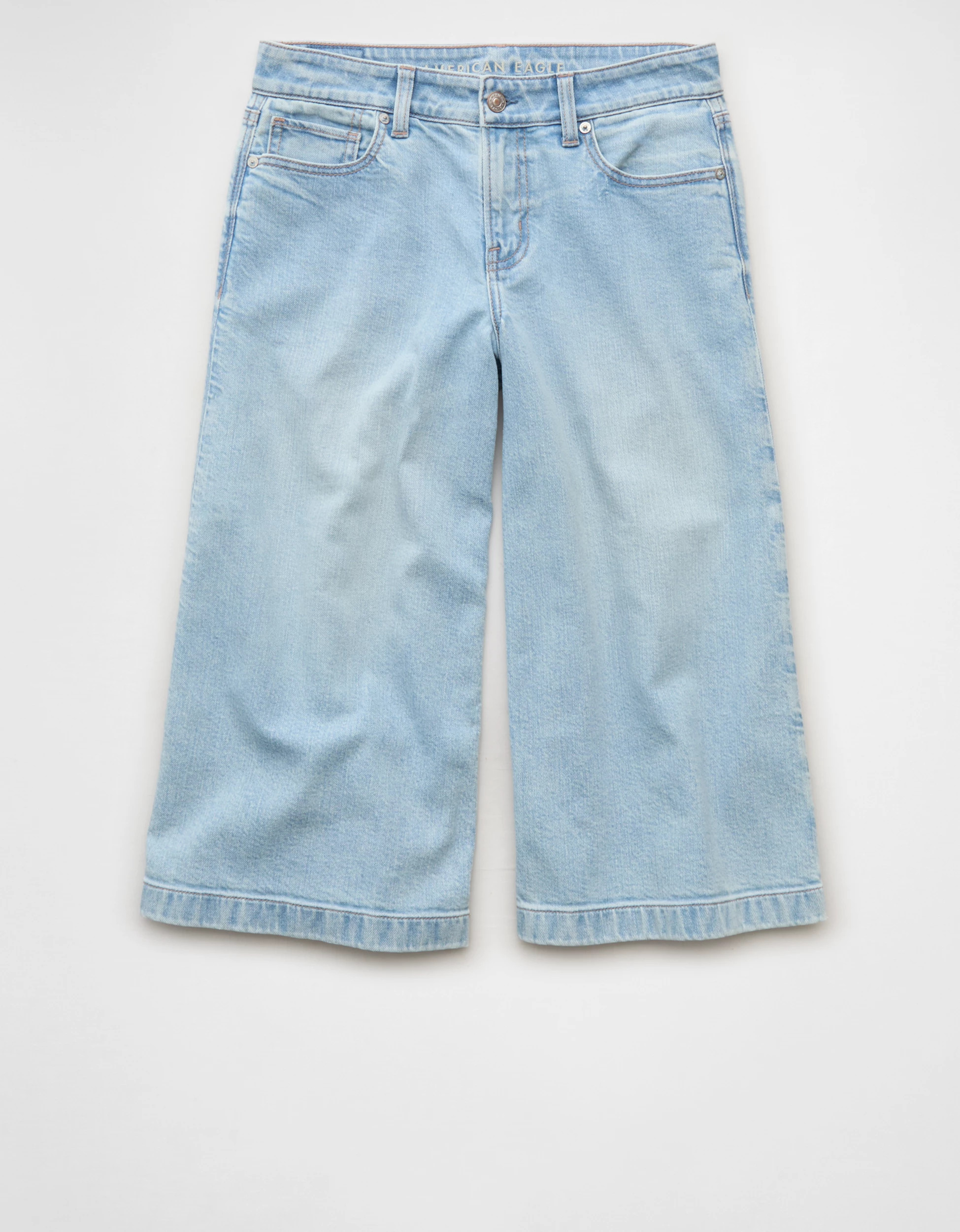 AE Dreamy Drape Stretch Mid-Rise Culotte Jean | American Eagle Outfitters (US & CA)