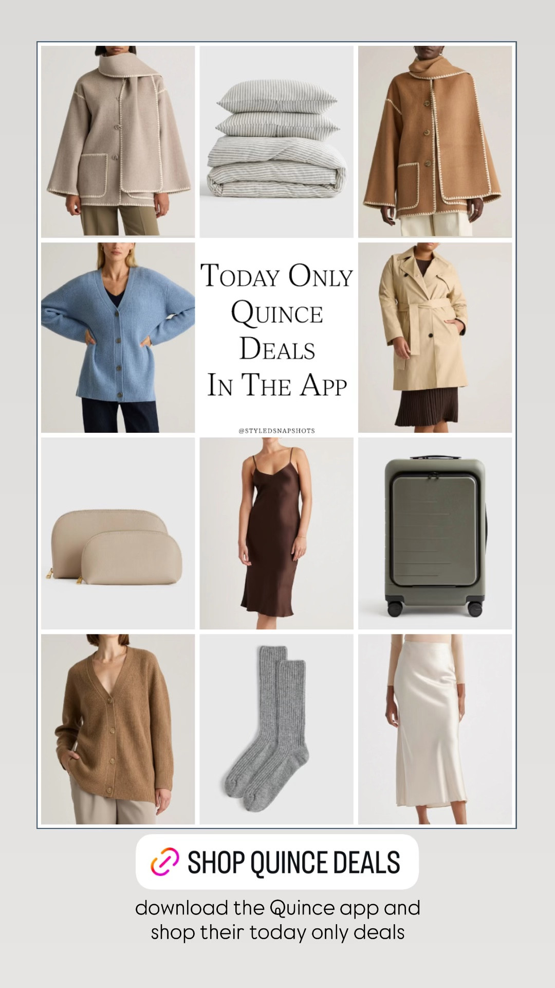 Select Quince items on sale today only, exclusively in the Quince app 

#LTKSaleAlert