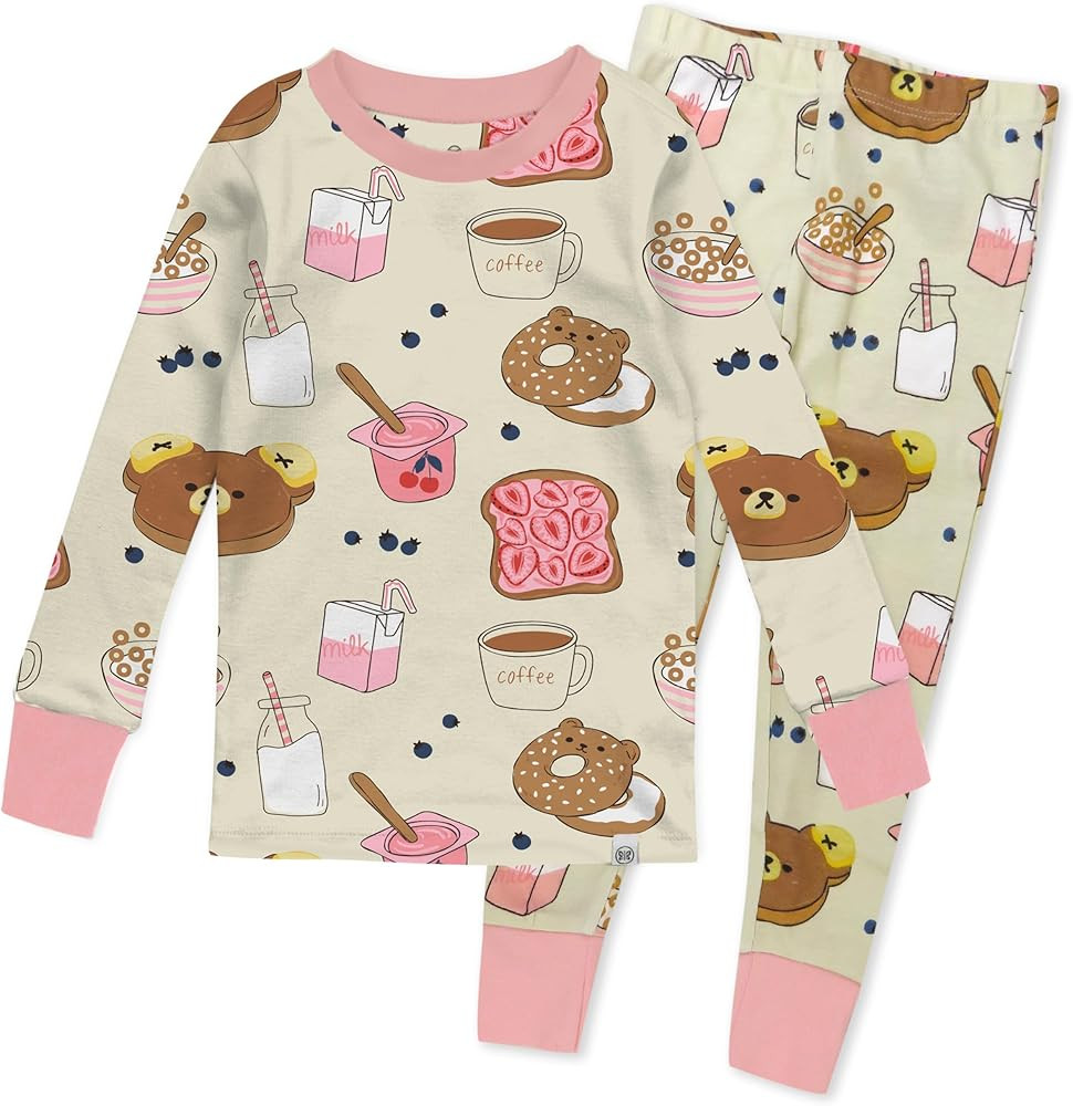 HonestBaby 2-Piece Pajamas Sleepwear PJs 100% Organic Cotton for Infant Baby and Toddler Girls' | Amazon (US)